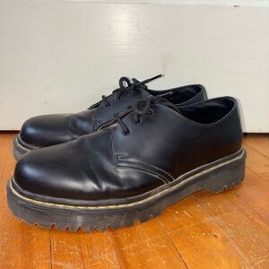 Dr Martens 1461 Bex Platform Oxford Shoes Black Leather Women 12 Men 11